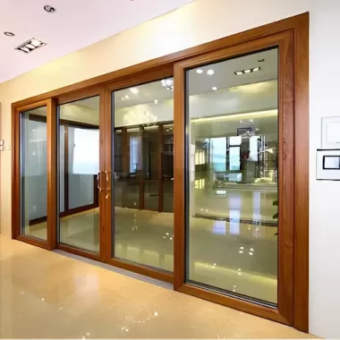 Cửa kính cường lực khung gỗ